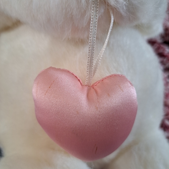 Vintage Dakin Lou Rankin 1992 White Plush Bunny Rabbit Pink Floppy Ears Toy 10" - Picture 5 of 12